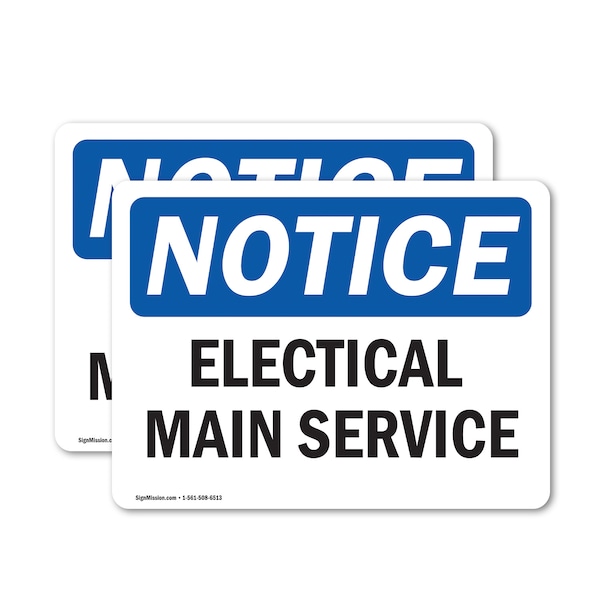 Signmission Electrical Main Service, 5 in W x Rectangle, Vinyl Decal OS-2PACK-NS-D-35-L-11660 - main
